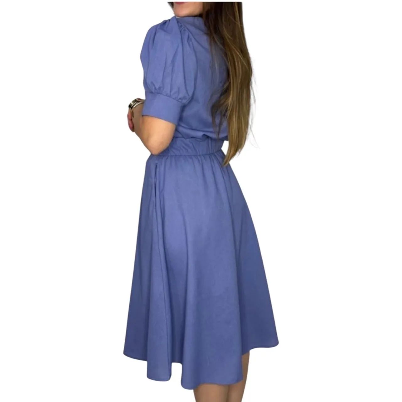 Saia NOVA mídi azul modesta - Foto 3