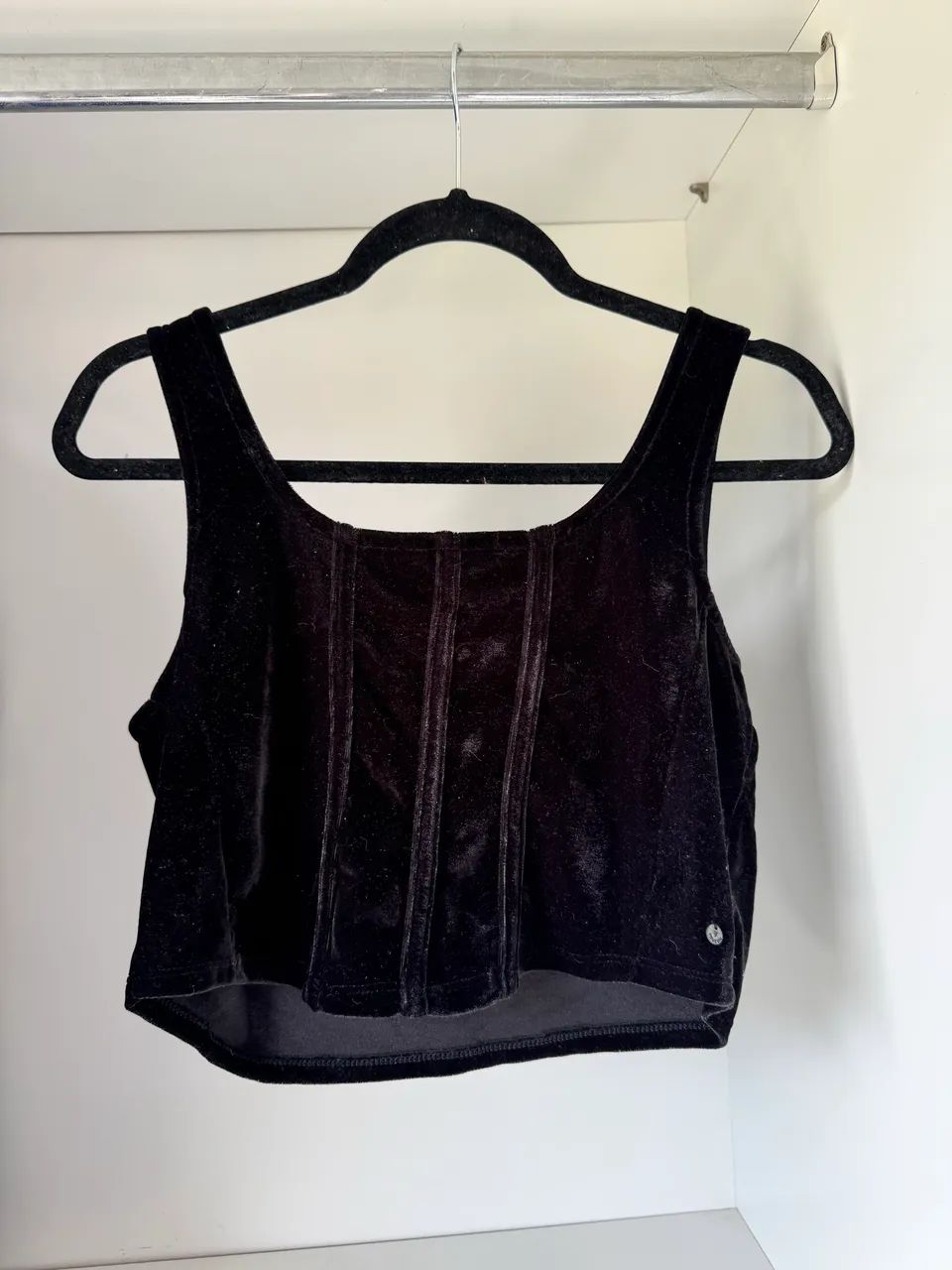 blusa cropped youcom veludo  - Foto 2