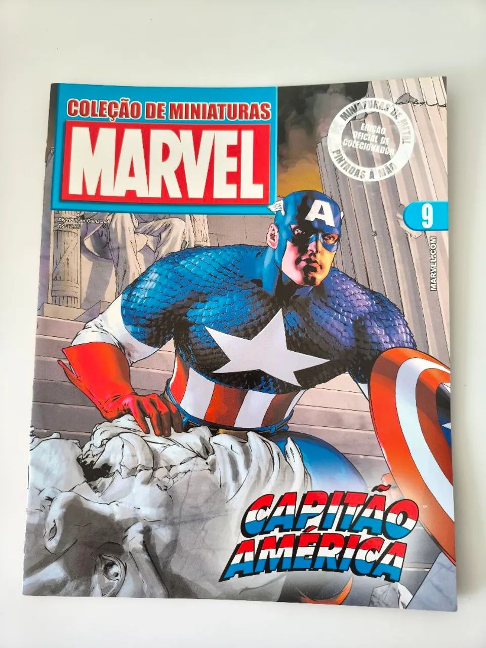 Miniatura Capitão América Eaglemoss Marvel #09 + Caixa + Fascículo - Foto 4