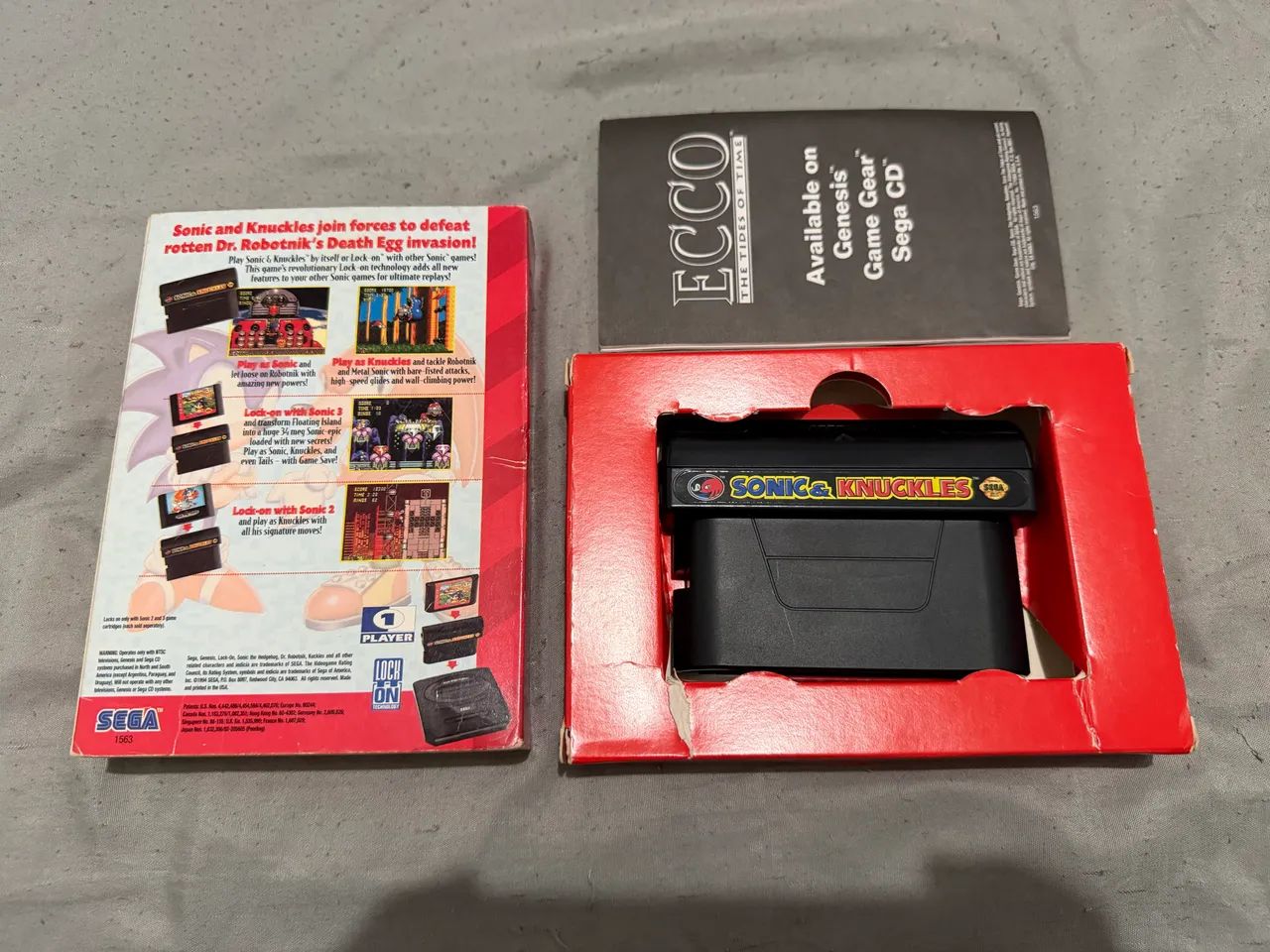 Sonic e Knuckles Mega Drive Japonês Completo - Foto 2
