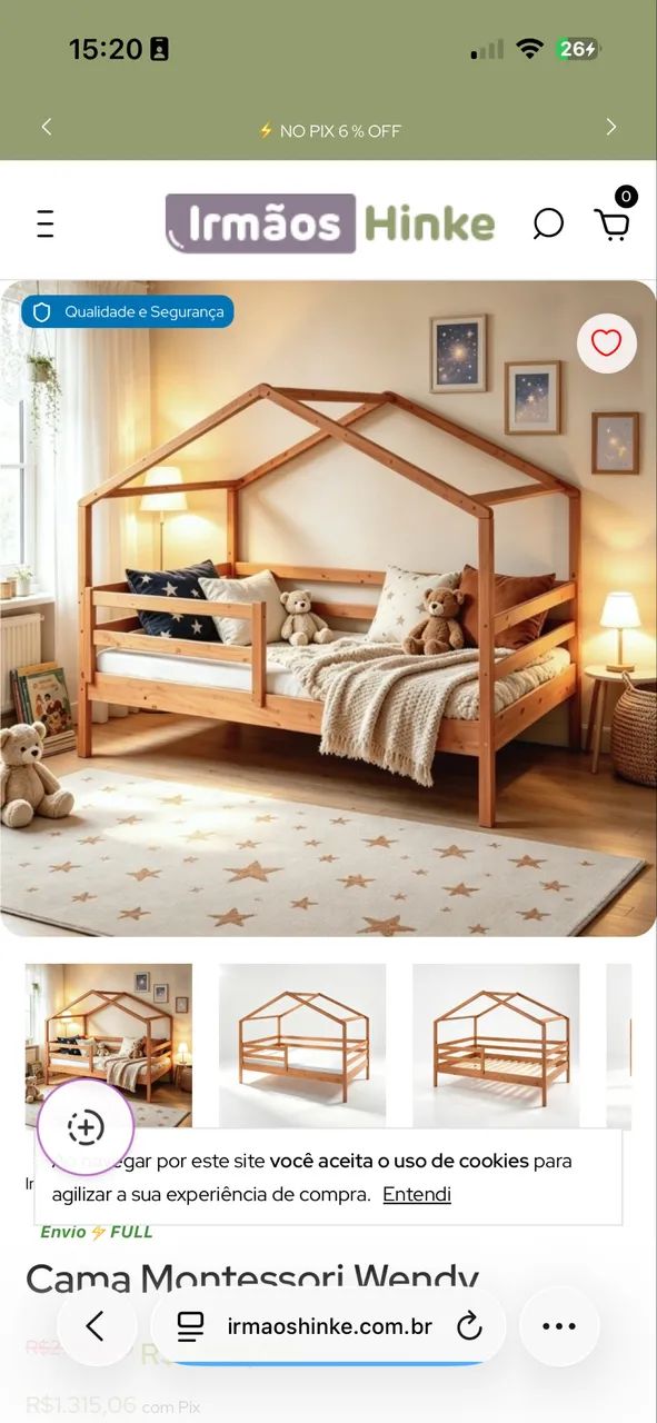 Cama de madeira infantil