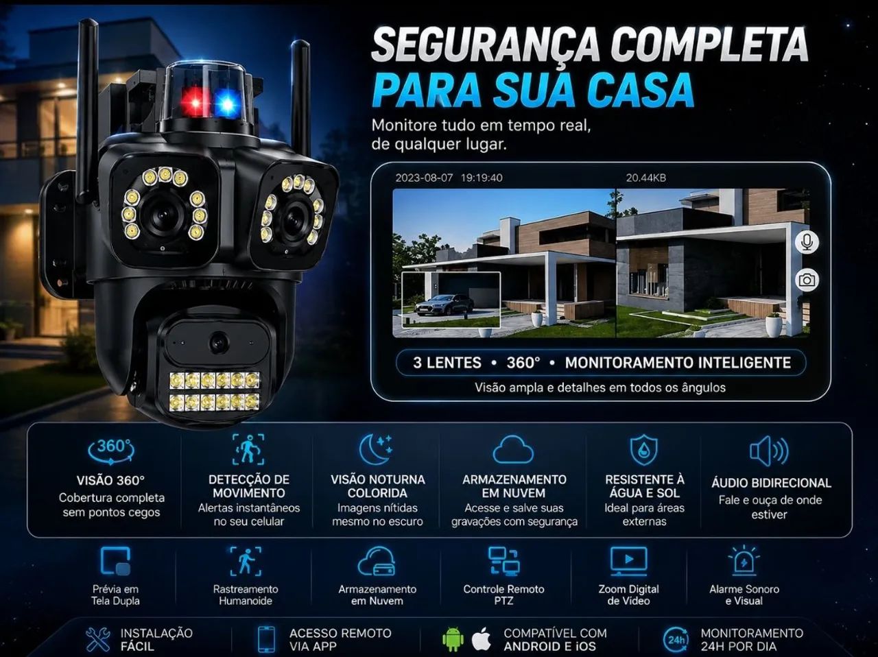 CAMERA WIFI HD IP 360 - Foto 2