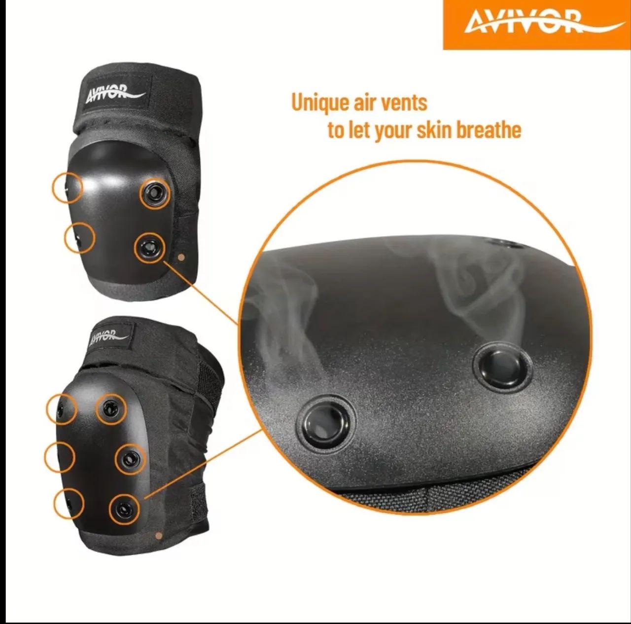 Conjunto de Joelheiras, Cotoveleiras e Protetores de Pulso AVIVOR, Bike ...