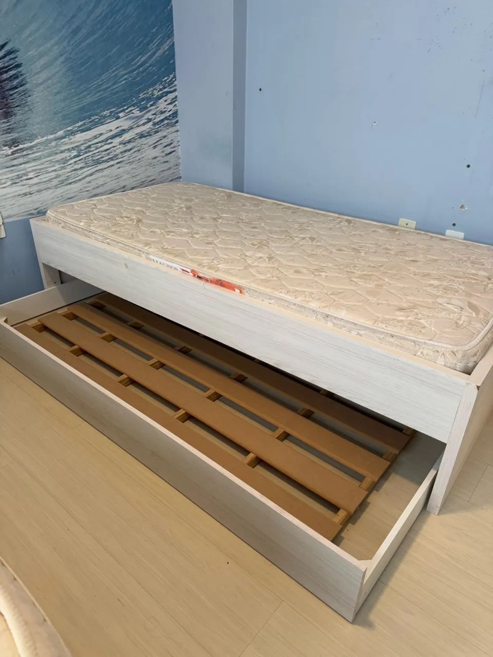 Cama solteiro com cama auxiliar (Bicama)