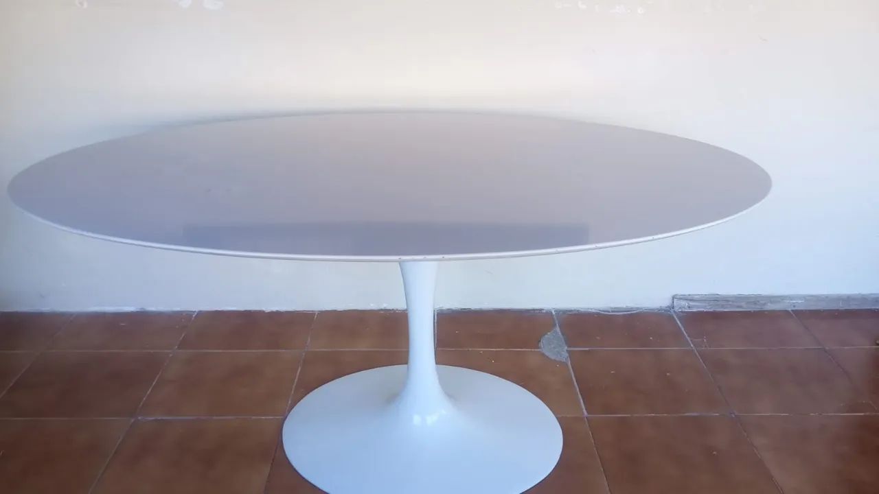Mesa Saarinen Oval - Branco Prime - Foto 2