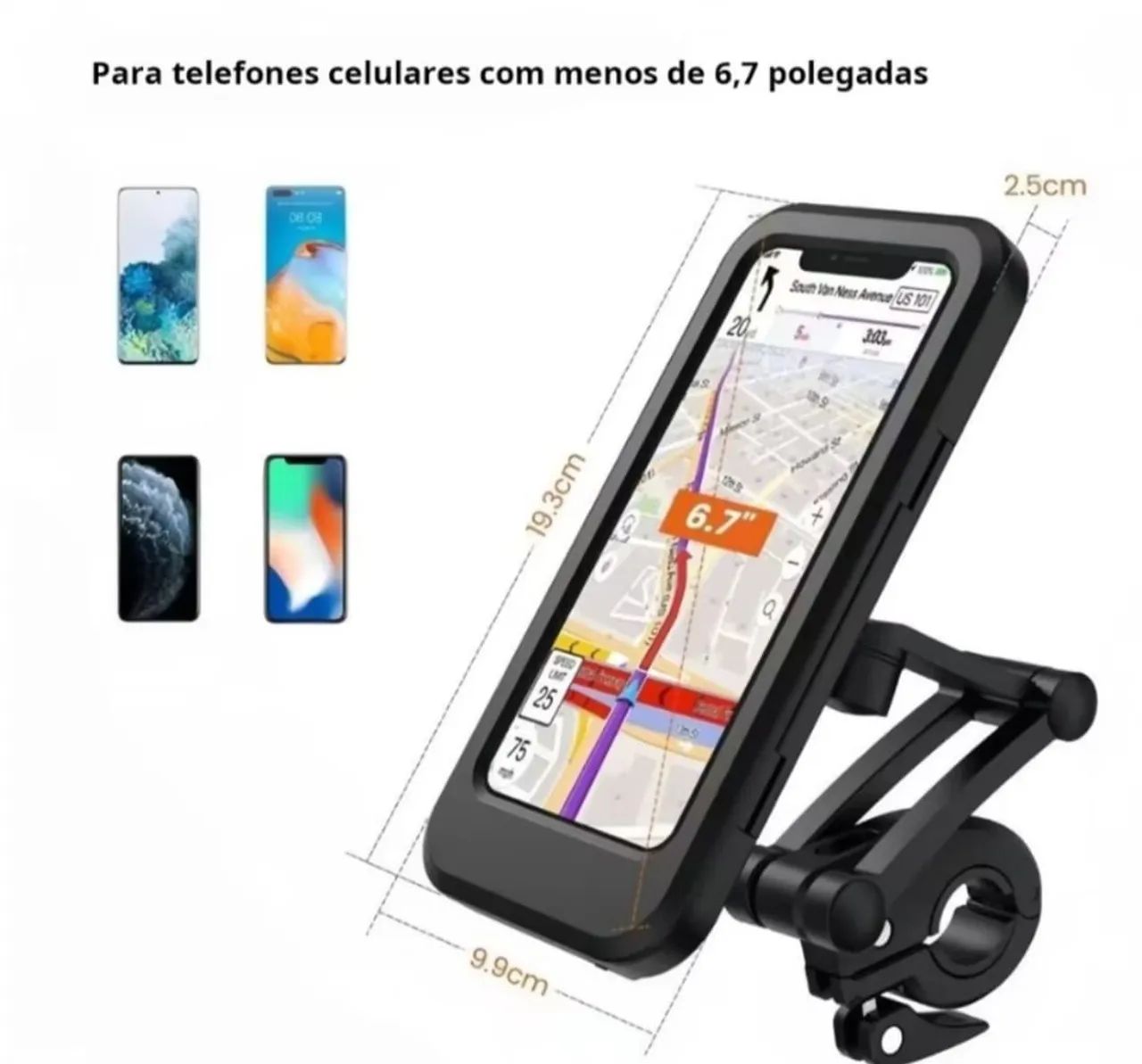 Suporte de celular para moto e bicicleta  - Foto 3