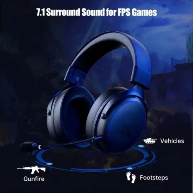 Headset Gamer Sem Fio MCHOSE V9 Pro Black Bluetooth PC Celular