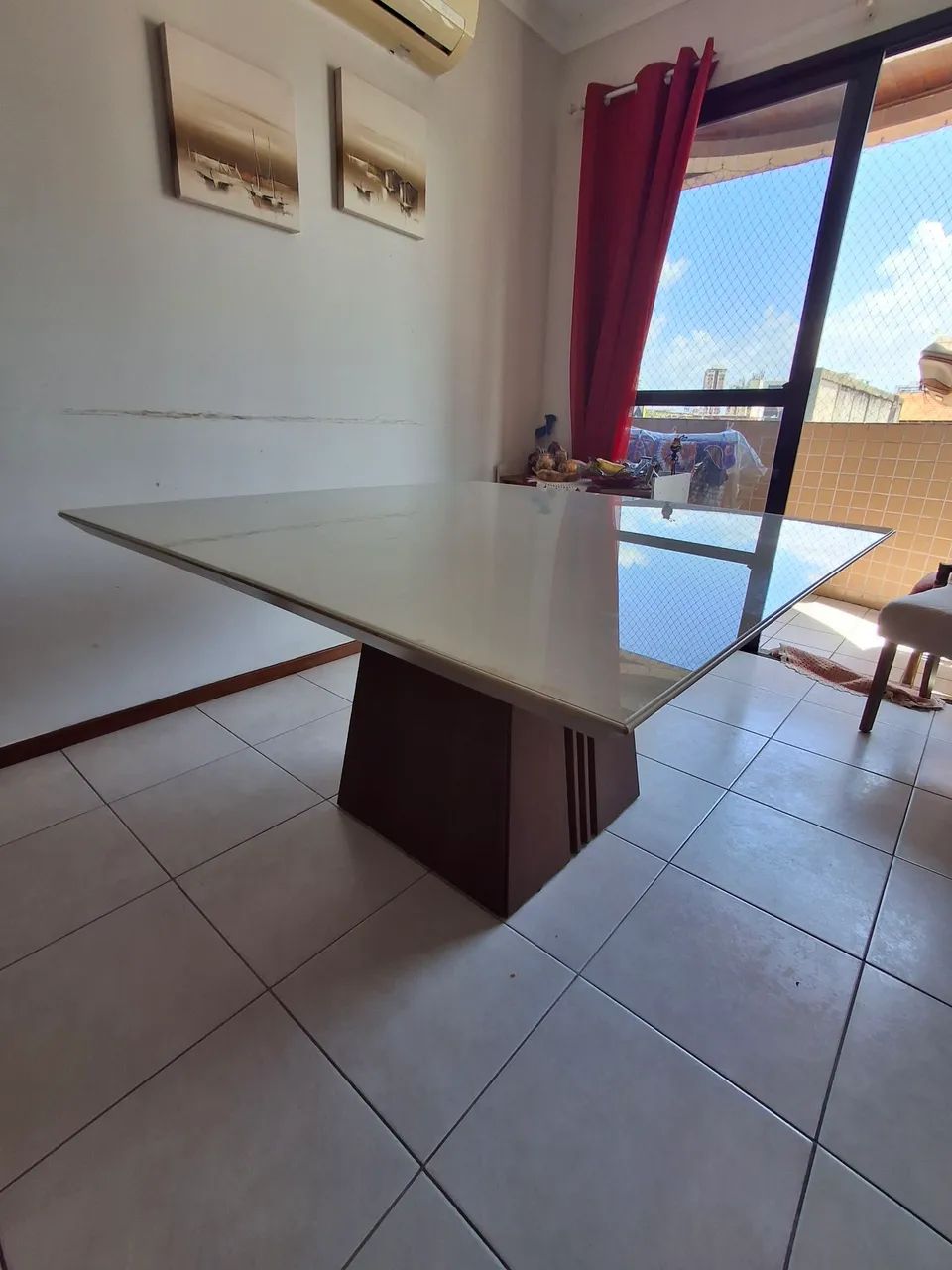 Mesa tampo de vidro