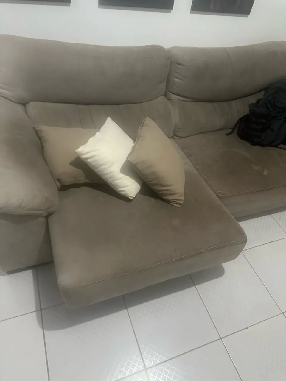 Vendo sofá retrátil e reclináveis tecido suede  - Foto 2