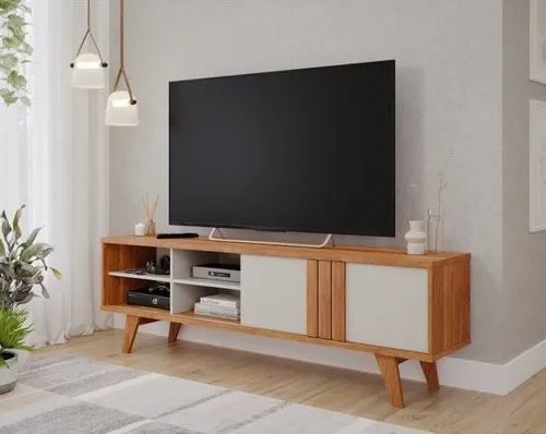 Rack Bancada Paraty Permobili 100% MDF, para TVs até 60 Polegadas - Entrega Imediata;