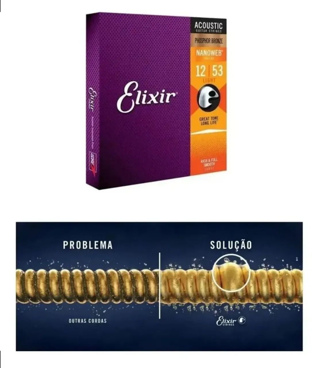Encordoamento Violão Elixir Phosphor Bronze - Foto 5