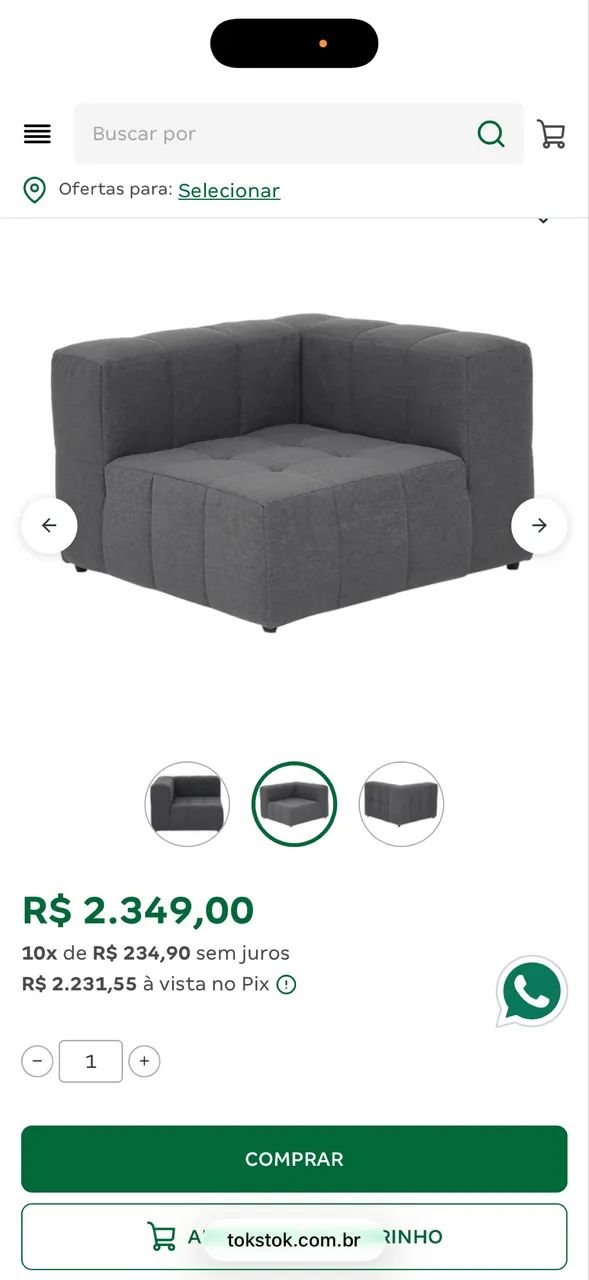 Sofá SOFO Tok&Stot alto padrão Lindíssimo - Foto 3