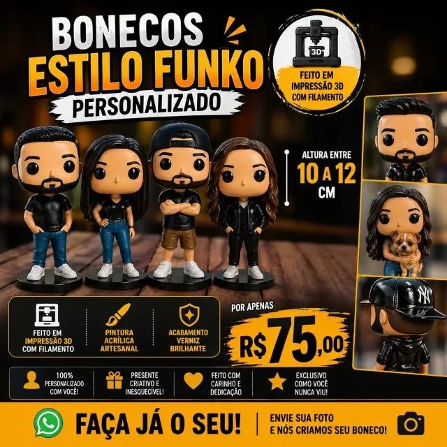 Boneco estilo funko personalizado