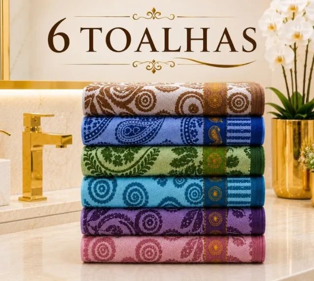 Kit 6 Toalhas Novas de alta qualidade Frete Grátis - Foto 3