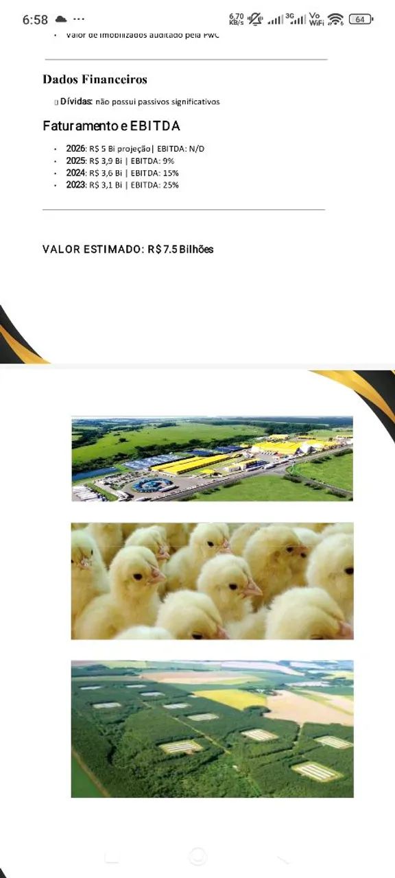 Frigoríficos de frangos 4 unidades no Brasil, 7.1 Bilhões.