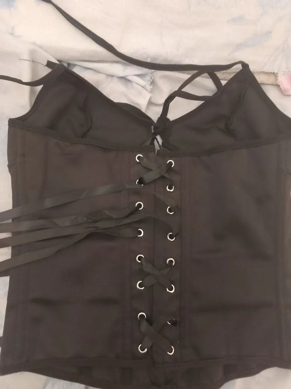 TOP CROPPED CORSET PRETO PP - Foto 3