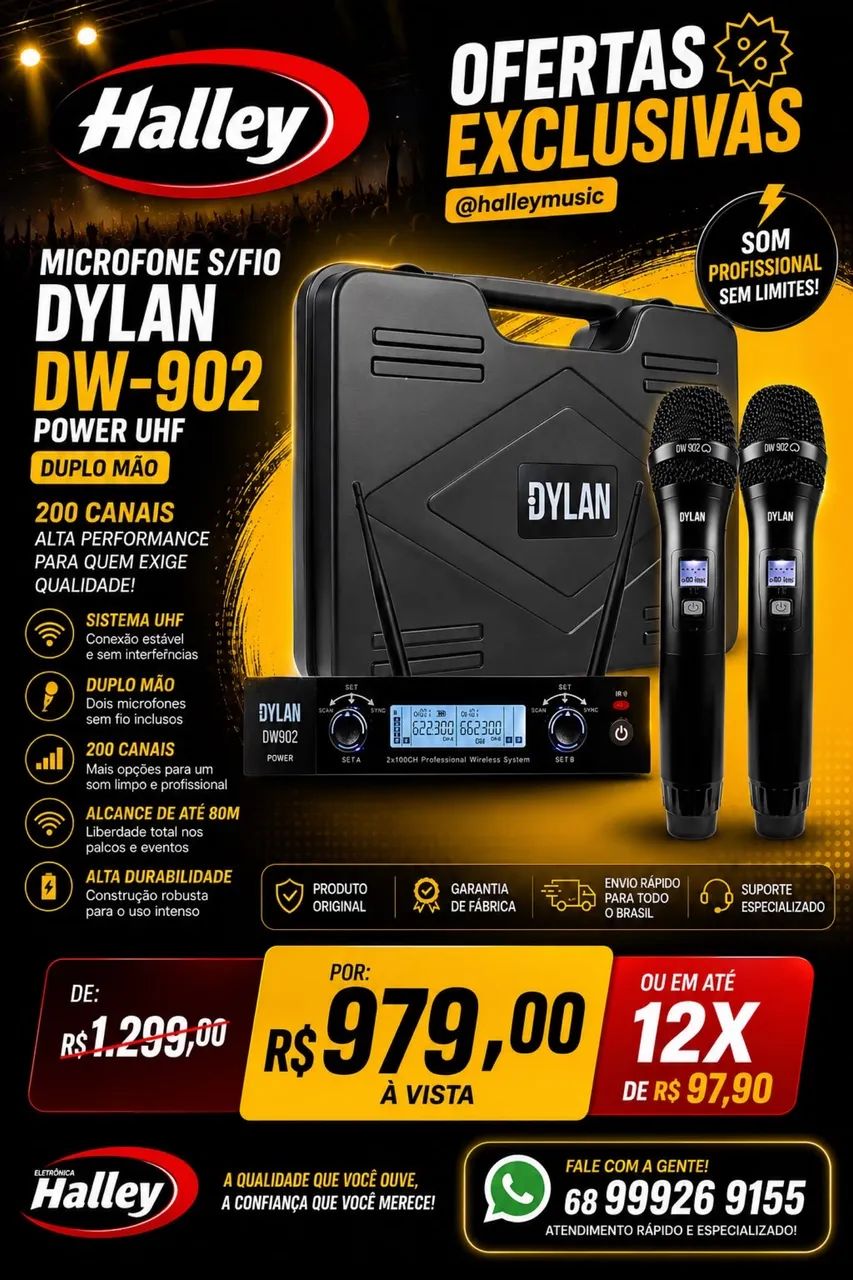 VENDO MICROFONE DUPLO SEM FIO