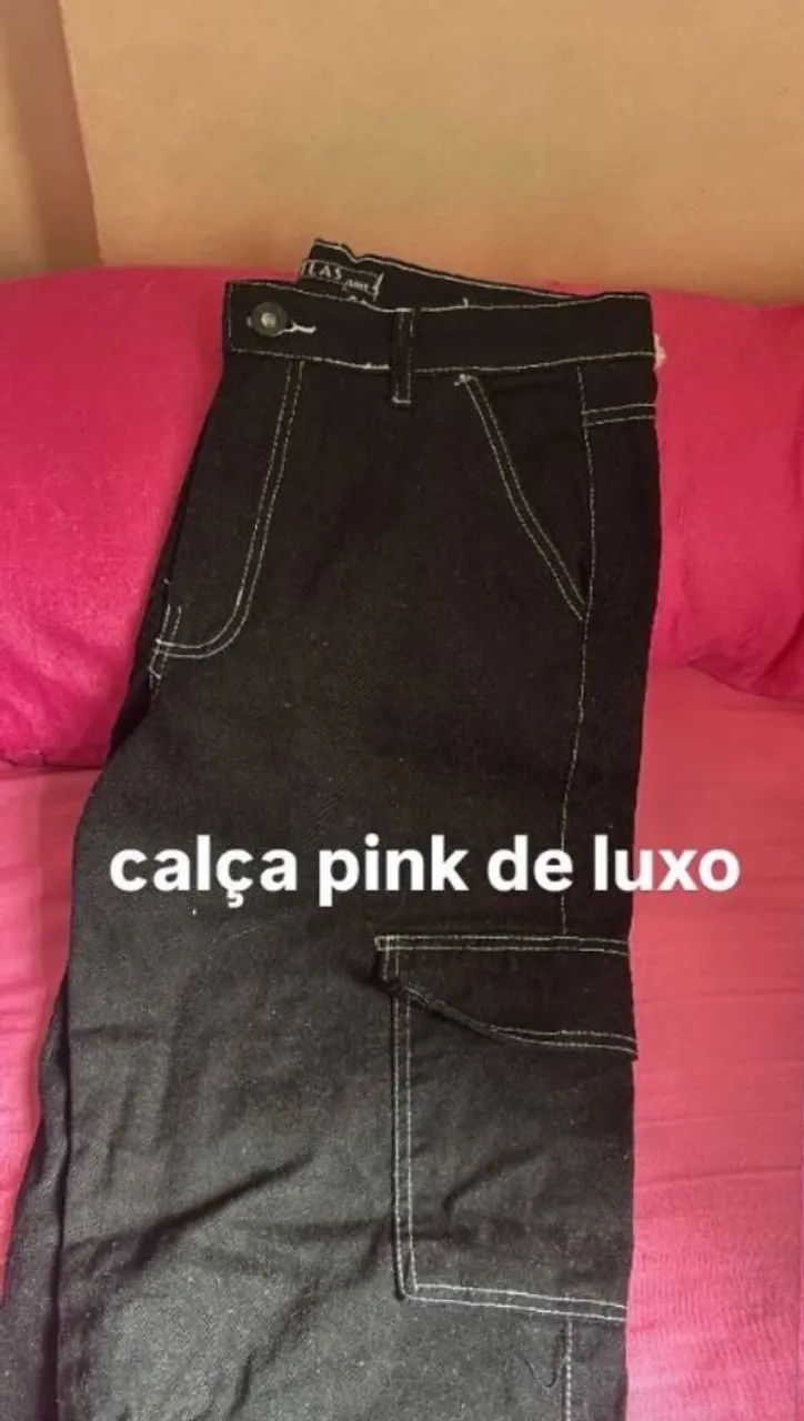 calça pink de luxo tamanho 40
