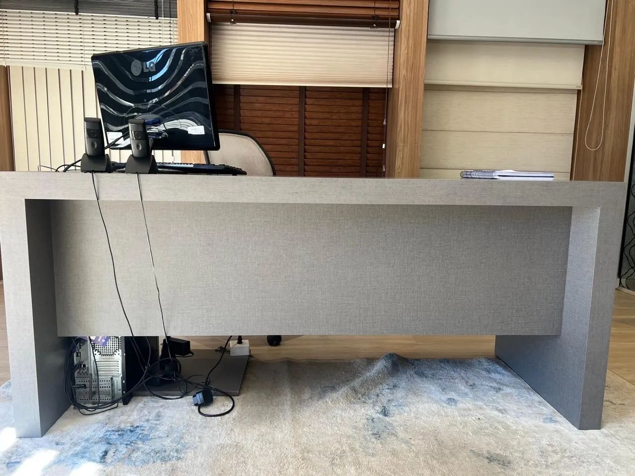 Mesa de escritório mdf cinza - Foto 4