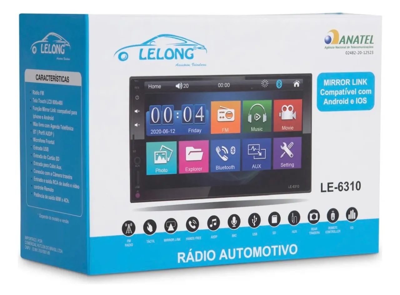 Central Multimídia Retratil 7 Tela Touch Scree Bluetooth Usb - Foto 3
