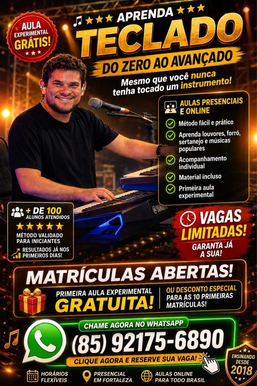 AULAS DE TECLADO presenciais e ONLINE , método prático e objetivo  - Foto 3