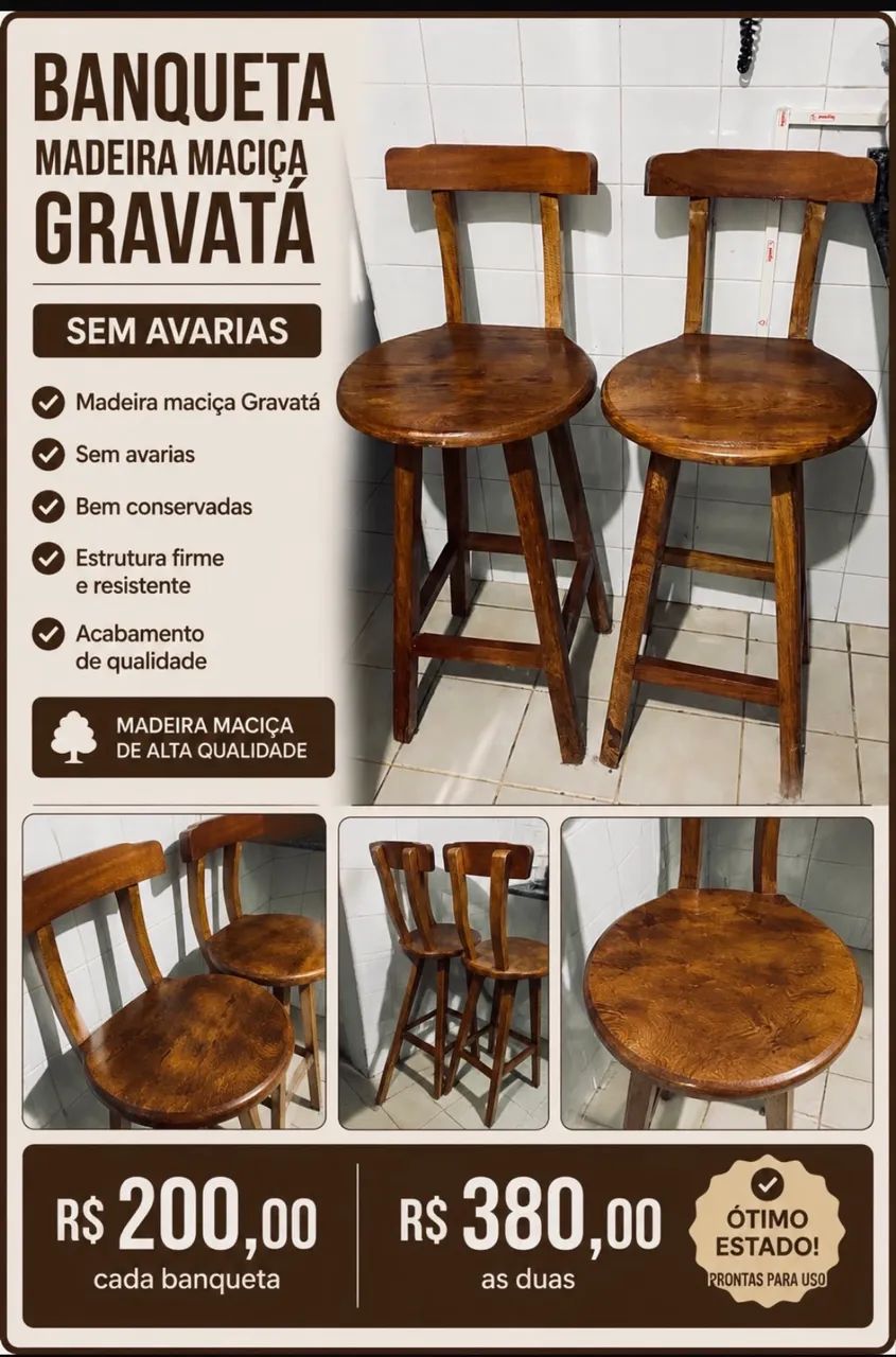 Banqueta alta angelim