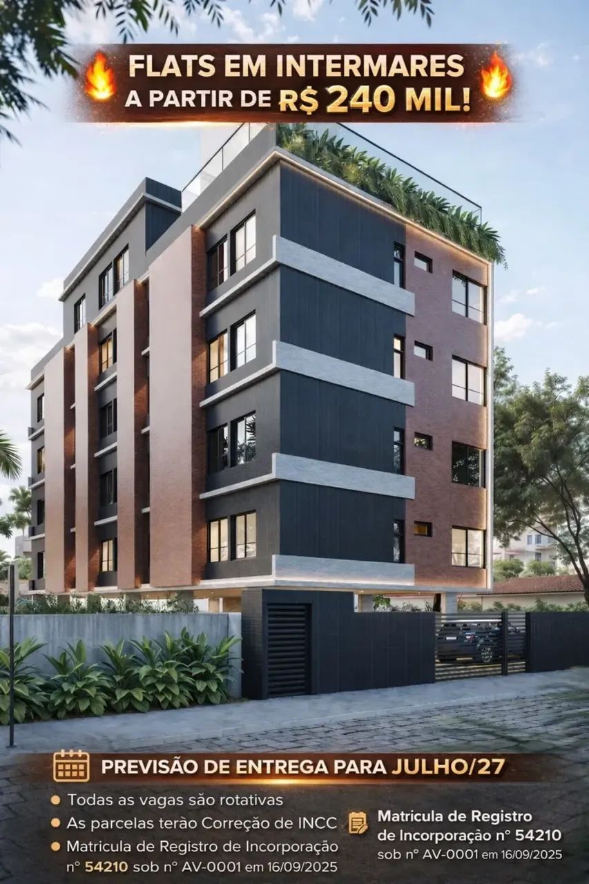 FLATS EM INTERMARES A PARTIR DE R$ 240 MIL!