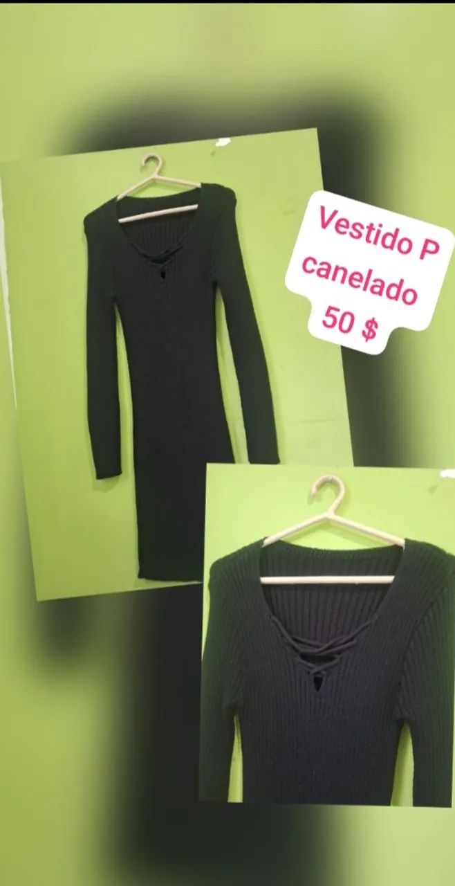 Vestido canelado P de frio