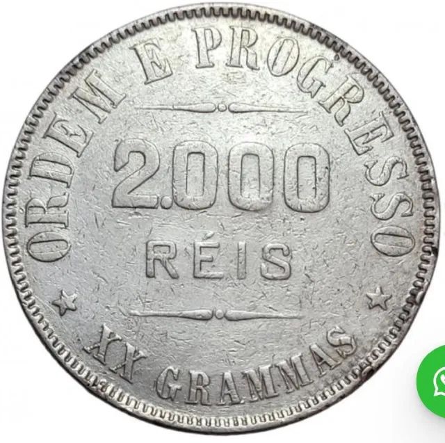 2000 Réis 1910, prata 0.900 - Foto 2