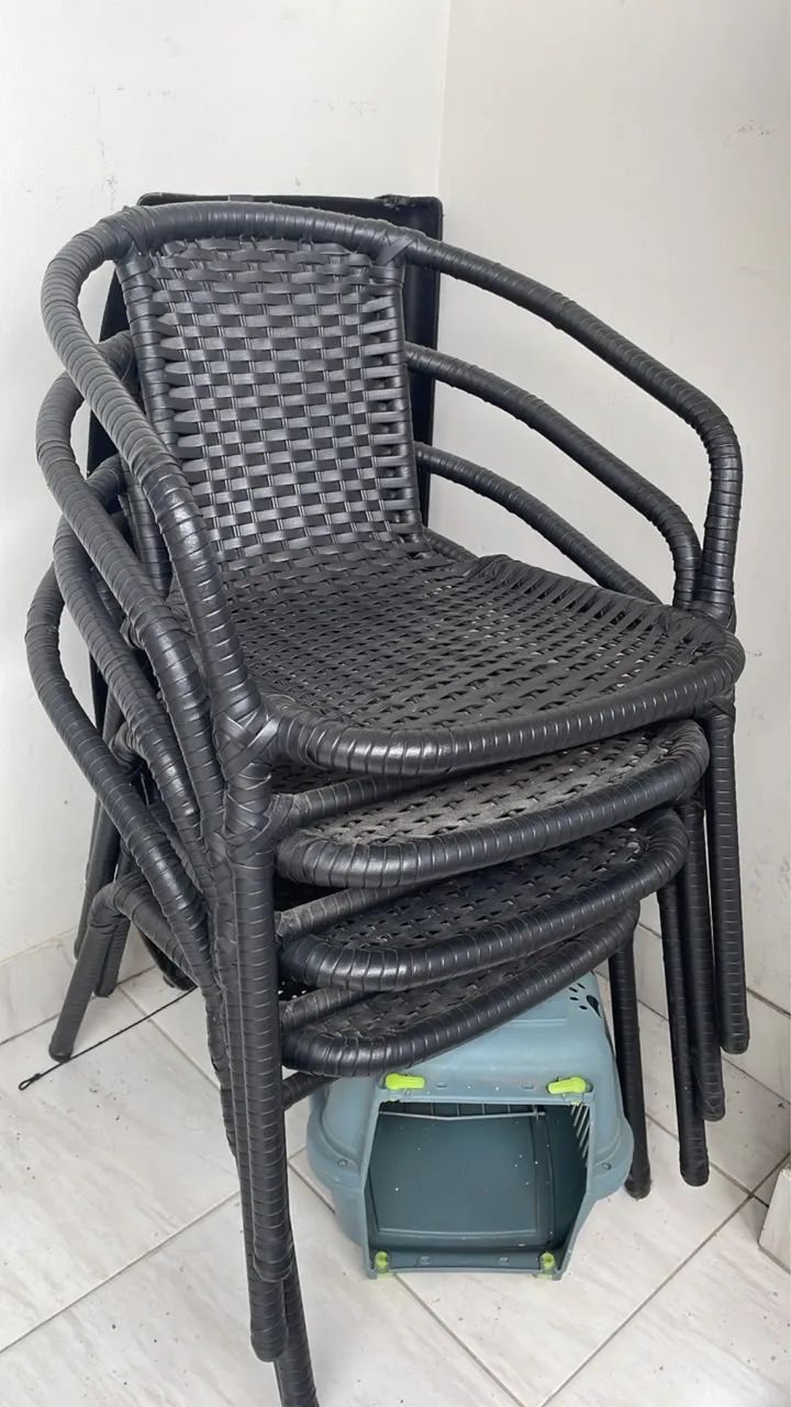 Conjunto cadeiras fibra