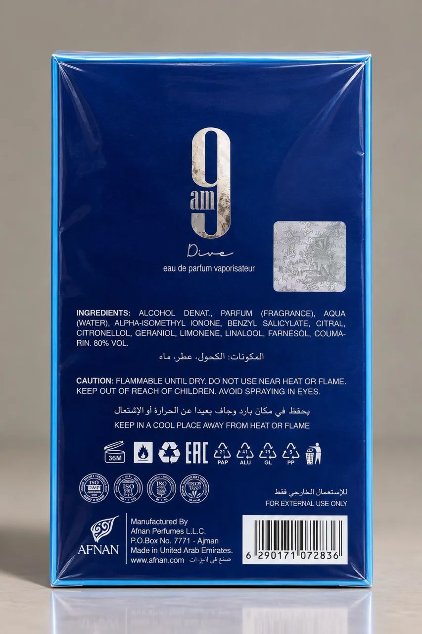 Afnan 9AM Dive 100ml Original Lacrado - Masculino - Foto 2