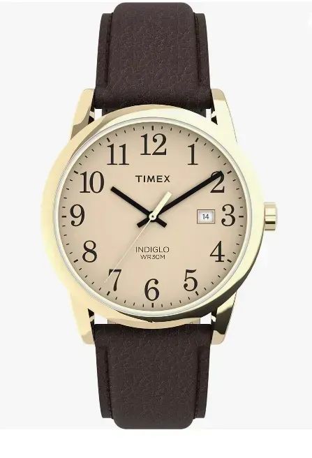 Timex Relógio Easy Reader com pulseira de couro de 38 mm  - Foto 3