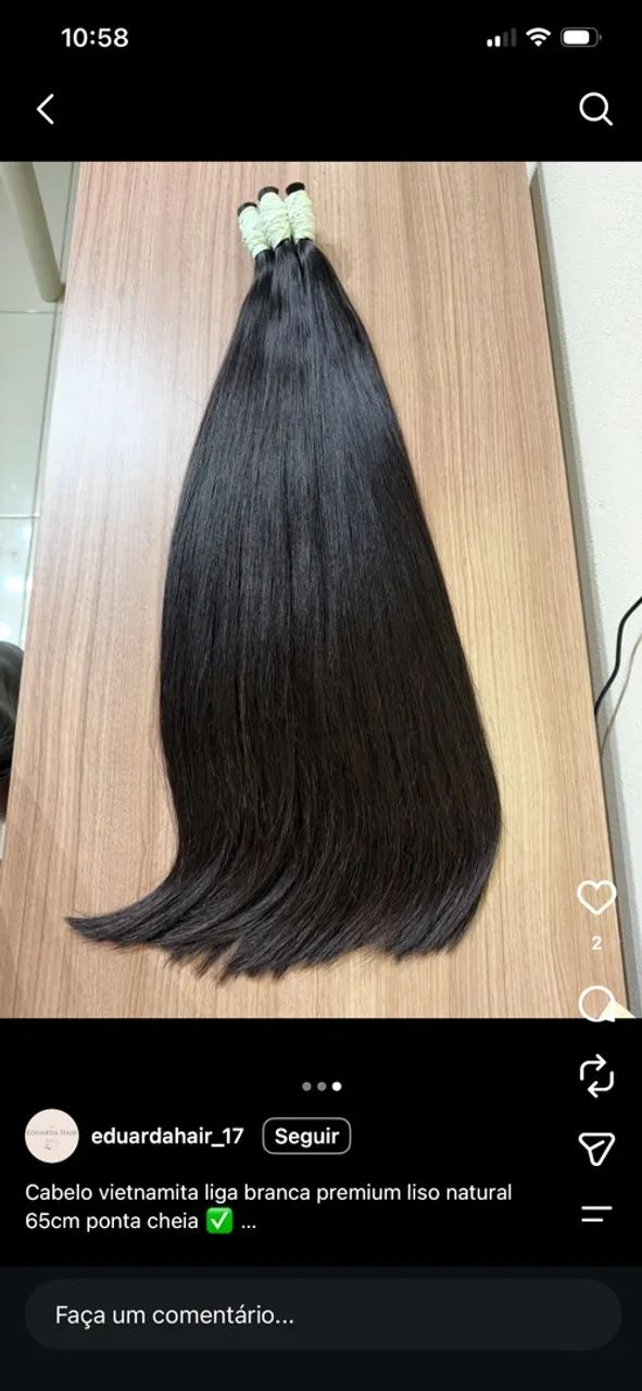 Cabelo humano 60 cm  pontas cheias - Foto 5