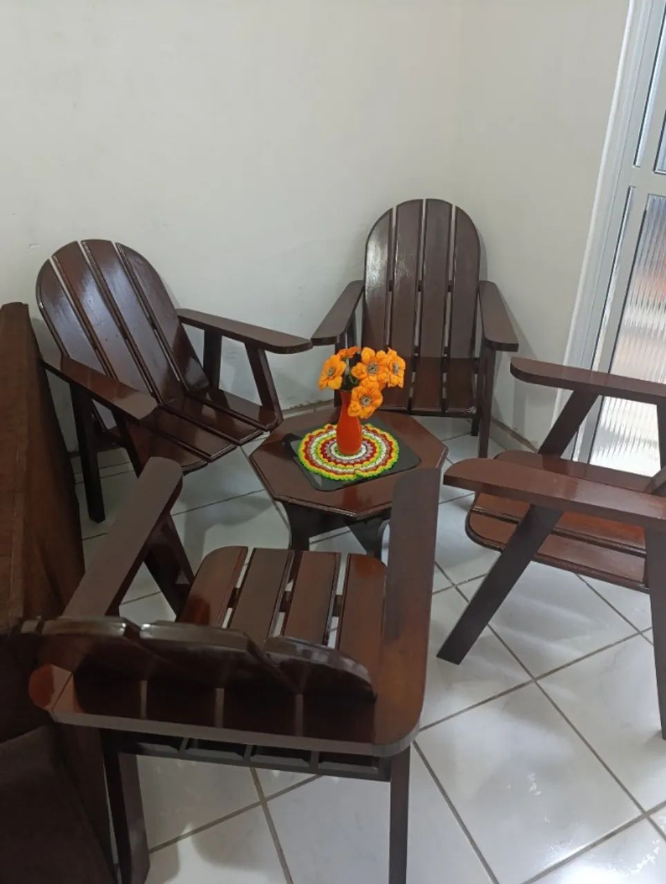 Conjunto para terraço em madeira. - Foto 3