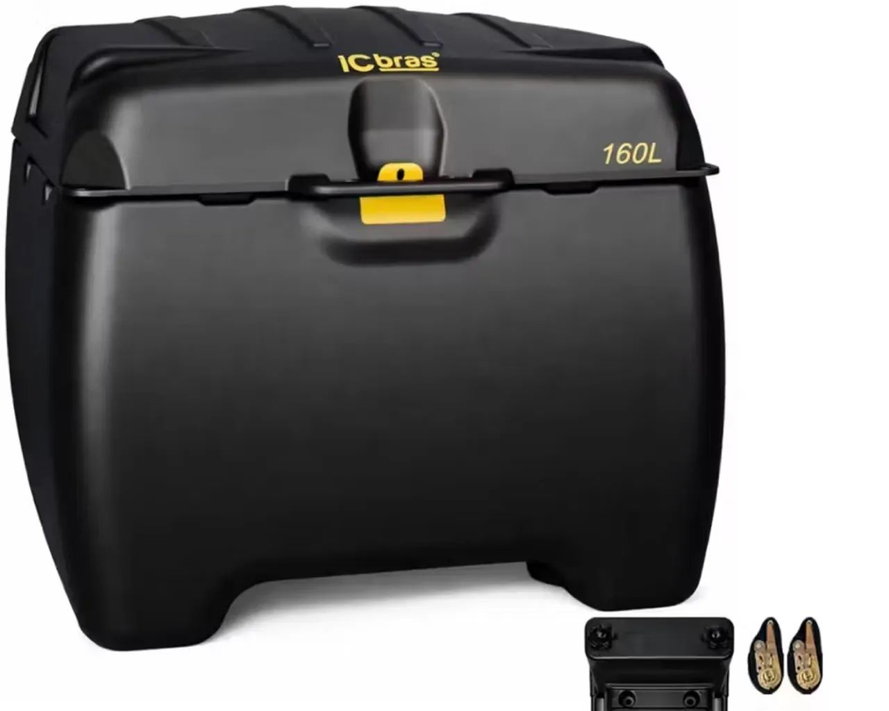Caixa Baú 160 Litros Com Suporte Universal Motoboy Icbras