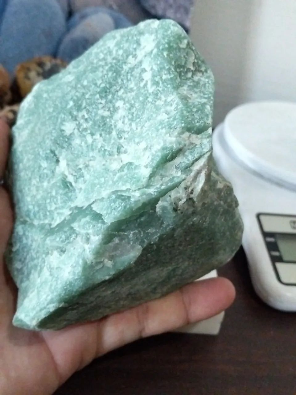 Arte em pedra verde natural dee Quartzo 940g - Foto 4