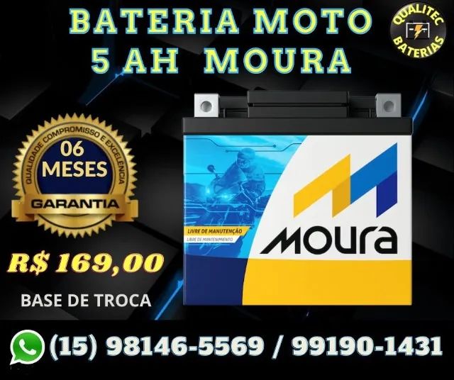 Bateria para moto 5 ah Moura em promoção !