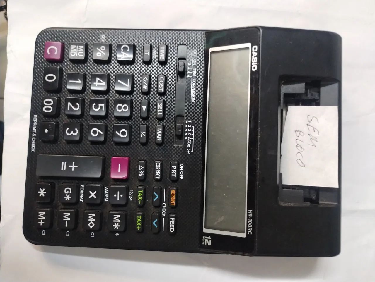 Calculadora Casio HR-100RC placa e teclado ok sem bloco impressor 