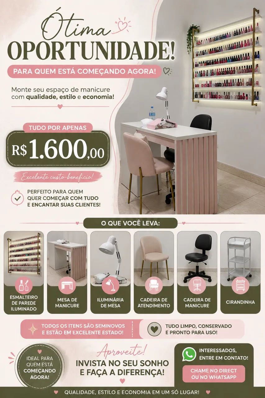 Mesa de manicure em gel