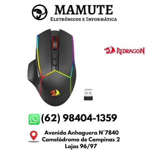 Mouse Gamer Redragon Axe Pro RGB Preto 8000 DPI M814RGB-PRO