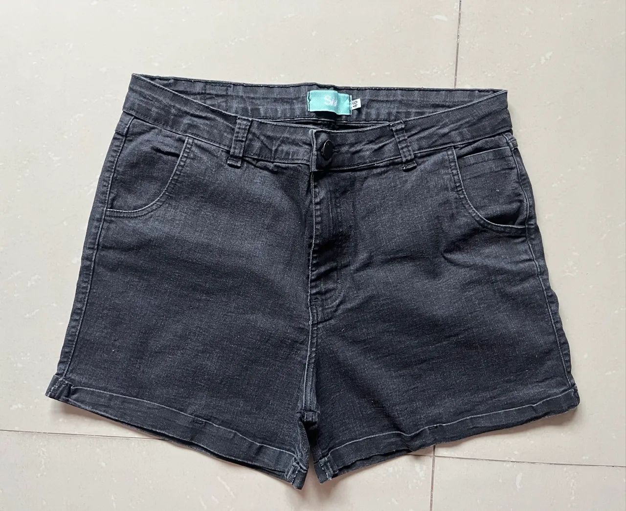 Bermuda Jeans Preta 