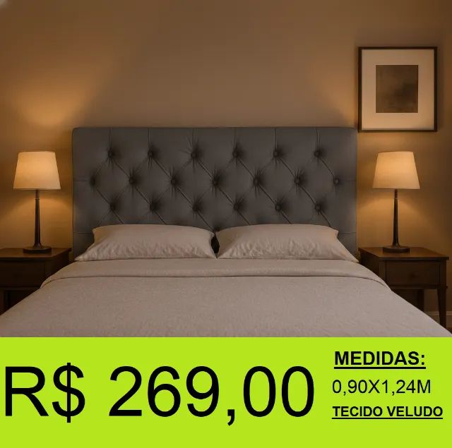 Cabeceira solteiro estofada - temos a pronta entrega  - Foto 2