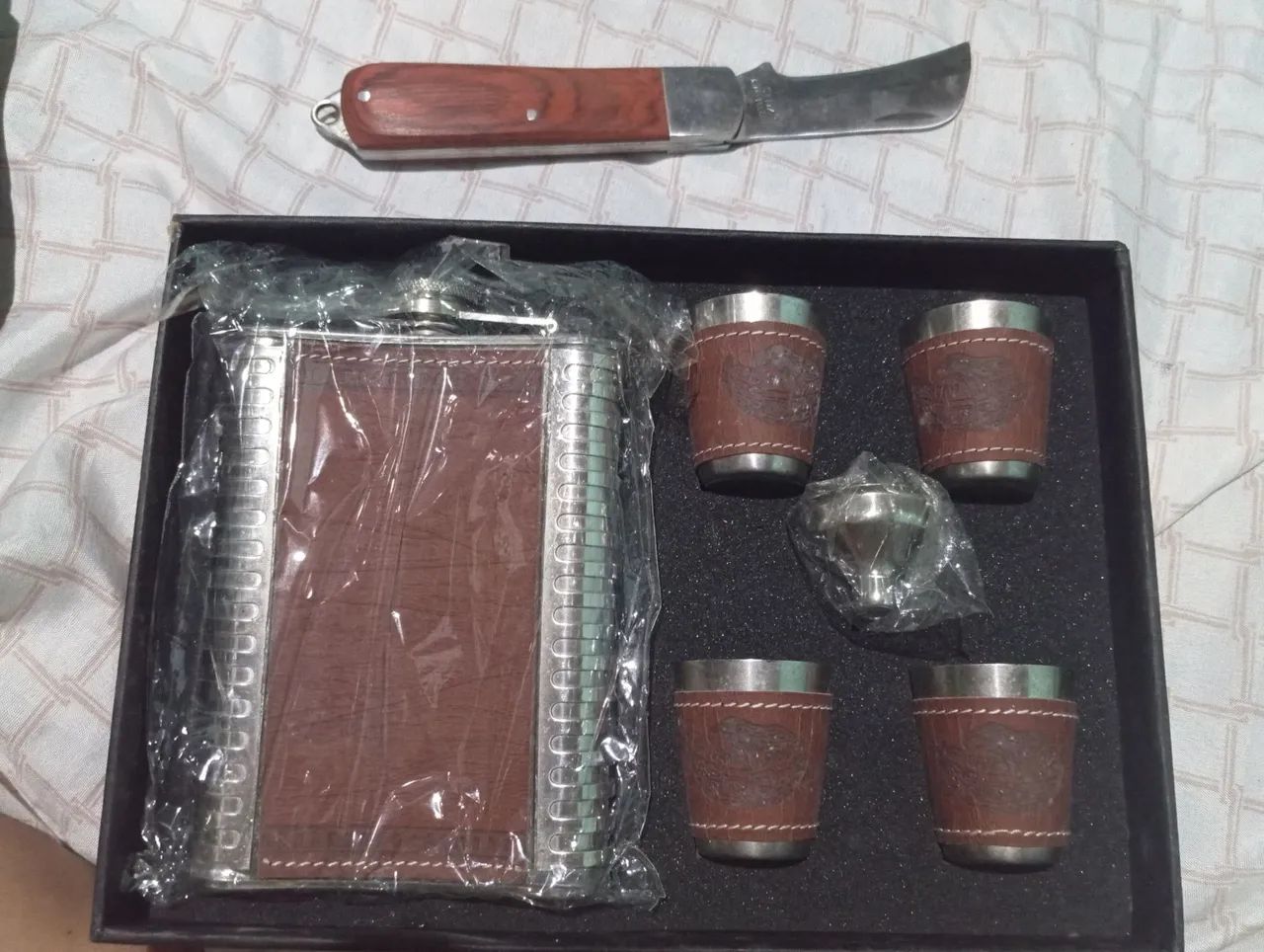 Kit cantil inox + canivete com cabo de madeira  - Foto 2