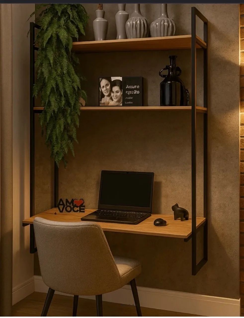 Escrivaninha com prateleiras no estilo industrial!