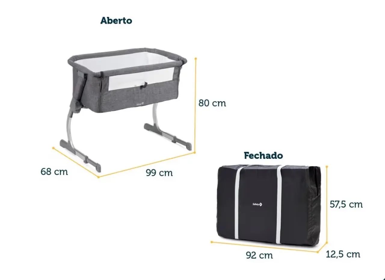 Berço Safety 1st Side By Side Grey (NOVINHO)  !!!! - Foto 3