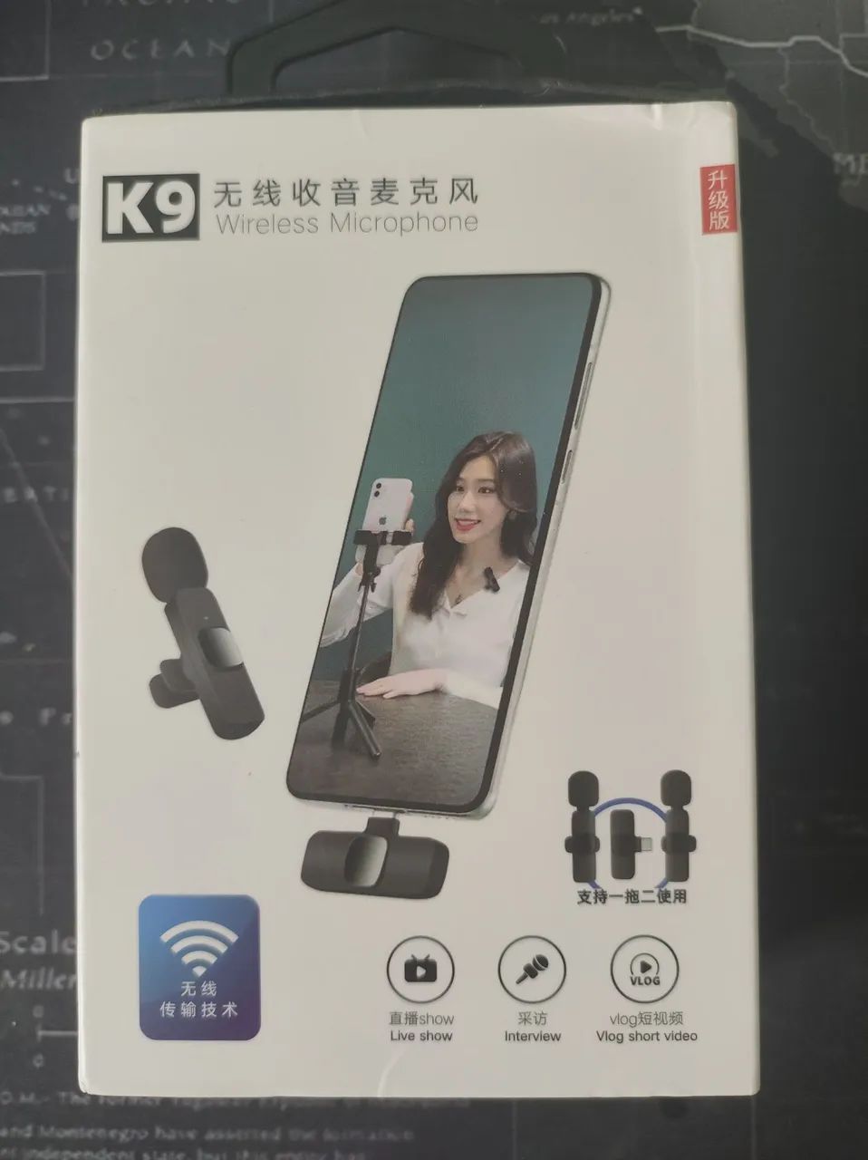 Microfone Lapela Sem Fio Gravador P/ Smartphone Tipo-C K9