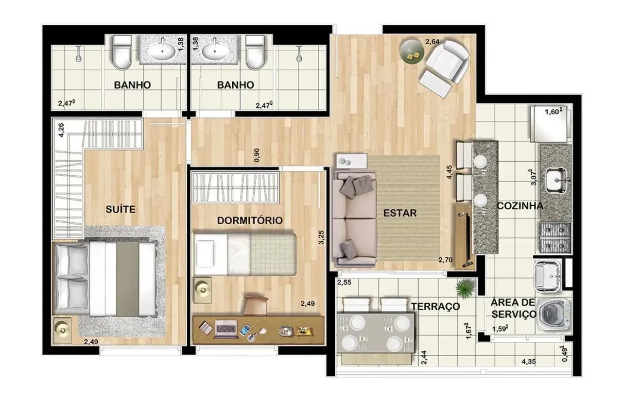 PLANTA 60m²