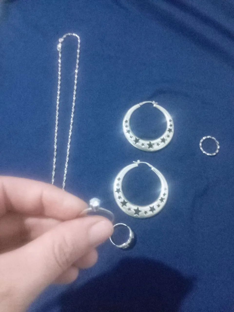 Vendo anéis em prata e um colar em prata 960 - Foto 3