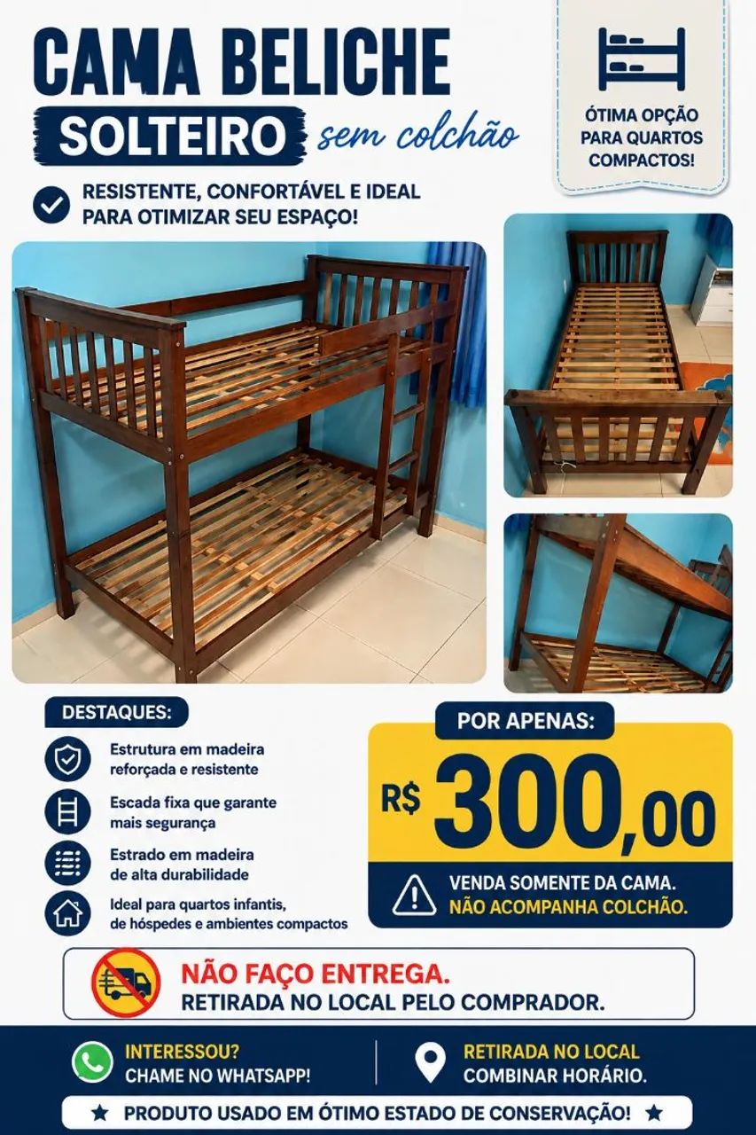 Cama beliche solteiro