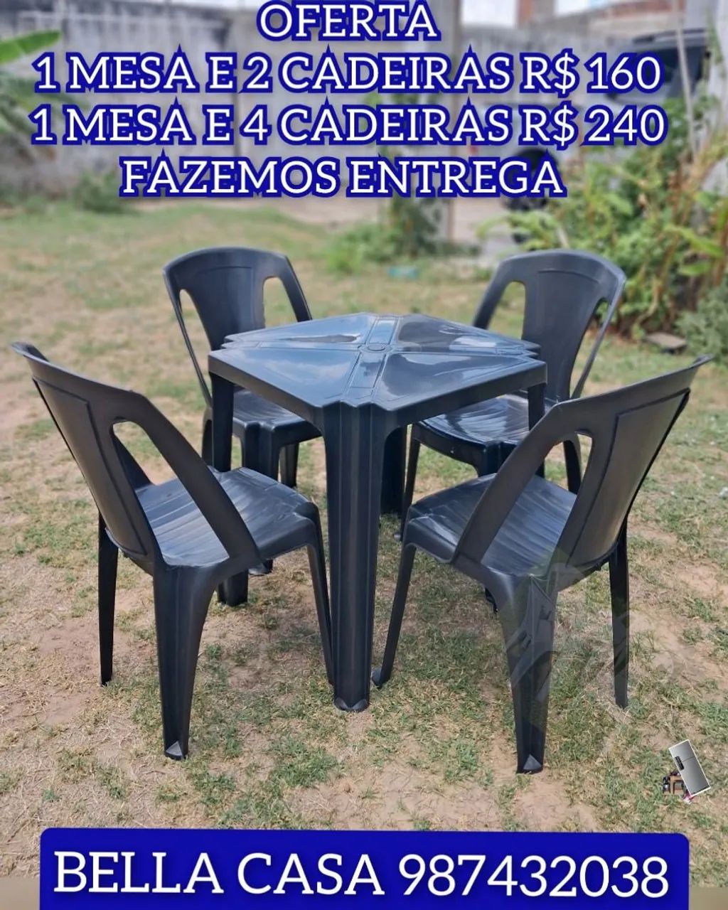MESA MAIS CADEIRA DE PLASTICO COM O PREÇO BAIXO 
